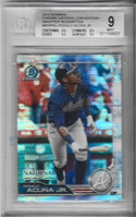 Ronald Acuna Jr 2019 Bowman Chrome National Convention Wrapper Redemption Card (BGS Mint 9) #BNR-RAJ