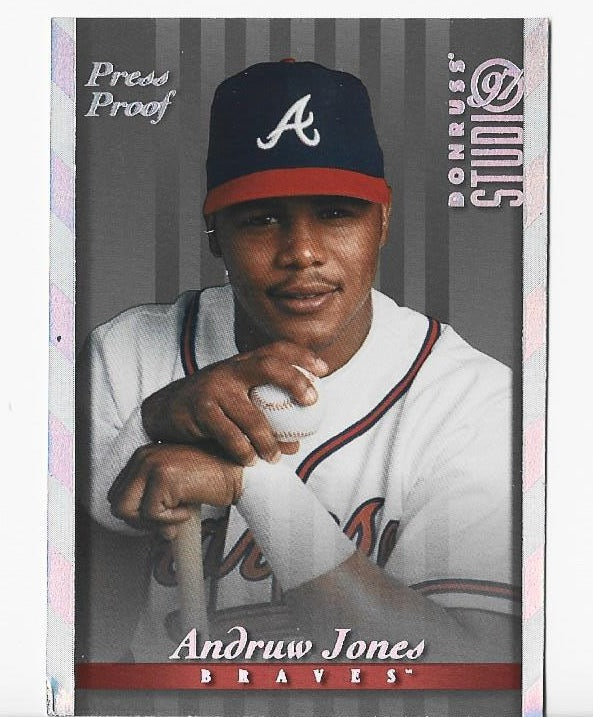 Andruw Jones 1997 Donruss Studio #149 Silver Press Proof Card