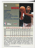 Tim Duncan 1997 Topps Rookie Card #115