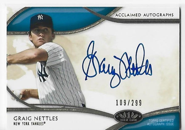 Craig Nettles 2014 Topps Acclaimed Autograph #AA-GNE Autographed Card