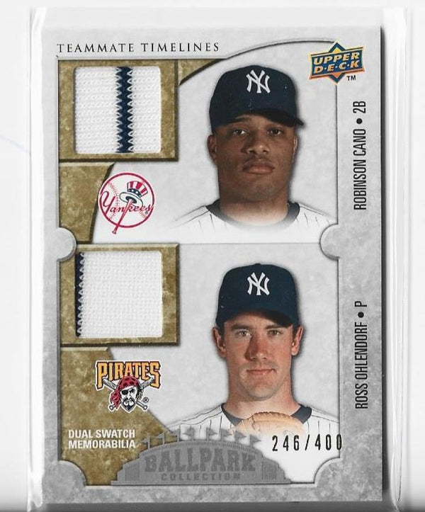 Robinson Cano / Ross Ohlendorf 2009 Upper Deck Ball Park Collection #151 Game-Used Memorabilia Card