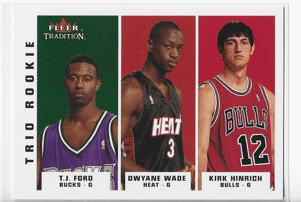 T.J. Ford / Dwyane Wade / Kirk Hinrich 2003-04 Fleer Trio Rookie #296 Card