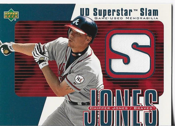 Chipper Jones 2002 Upper Deck Game Worn Jersey Card