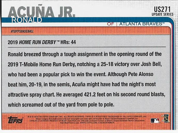 Ronald Acuna 2019 Topps Home Run Derby Card #US271