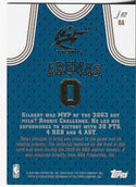 Gilbert Arenas 2004 Topps Game Worn Jersey Card #GA