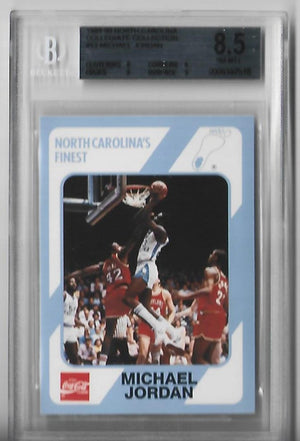 Michael Jordan 1989-90 North Carolina Collegiate Collection #13 (Beckett 8.5 NM-MT) Card