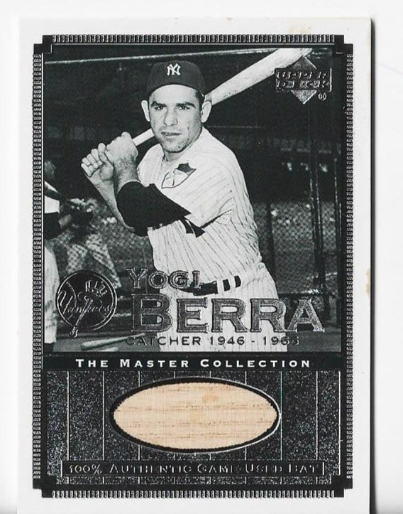 Yogi Berra 2000 Upper Deck The Master Collection #ATY8 (405/500) Game-Used Bat Card