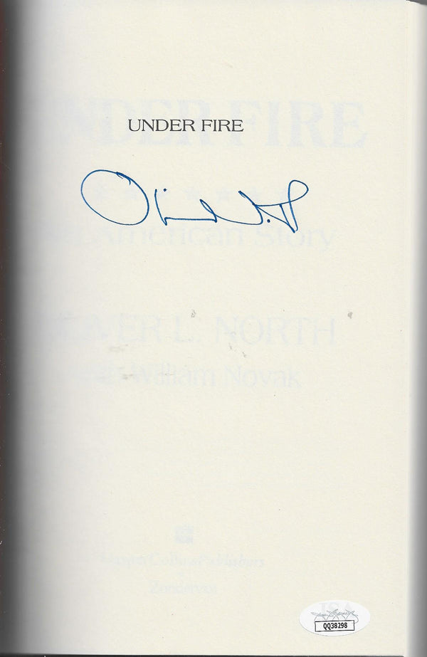 Oliver North Under Fire Autographed Book (JSA)