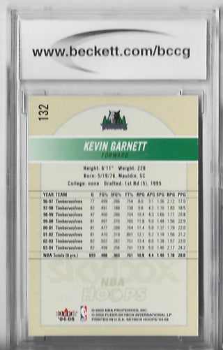 Kevin Garnett 2004-05 Fleer NBA Hoops #132 (Beckett Grade 10 Mint Or Better) Card