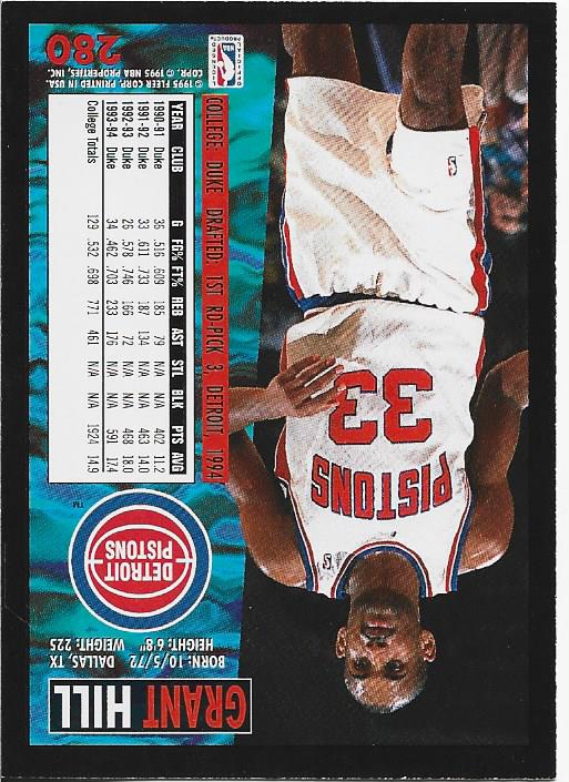 Grant Hill 1995 Fleer Rookie Card #280