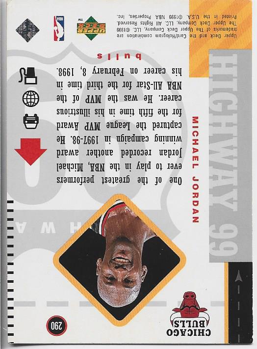 Michael Jordan 1999 Highway #290 Upper Deck Card