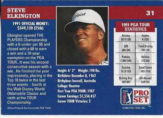 Steve Elkington 1992 PGA Tour Autographed Card #31