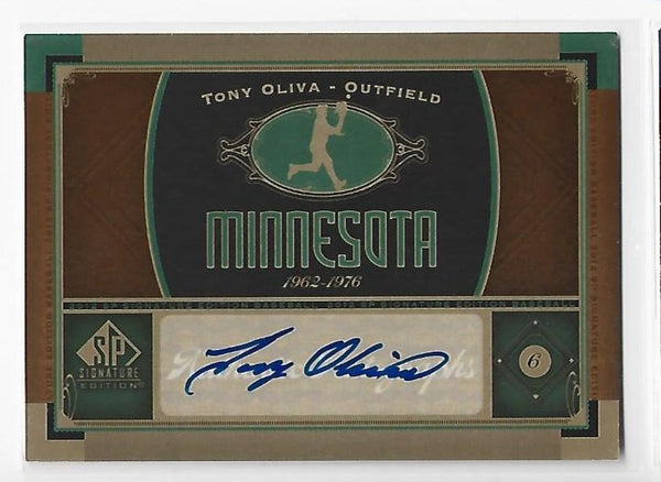 Tony Oliva 2012 Upper Deck SP Signature Edition #MEKPB Autograph Card