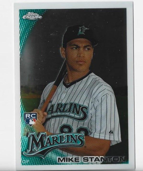Mike Stanton Unsigned 2010 Topps #190 Chrome Rookie Card