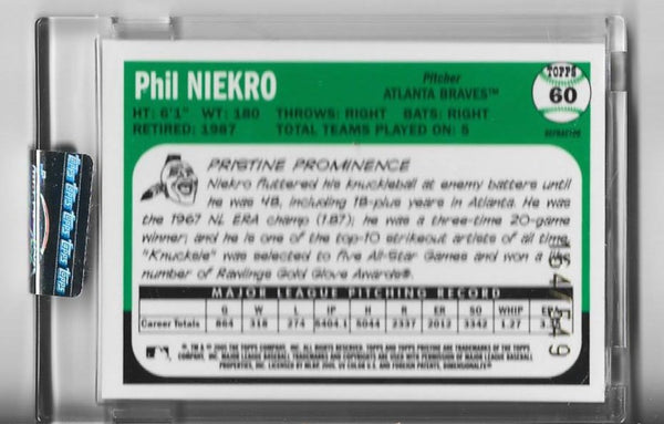 Phil Niekro 2005 Topps Pristine Legends #60 Card