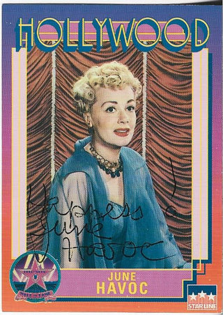 June Havoc 1991 Starline Hollywood Autographed Card #113