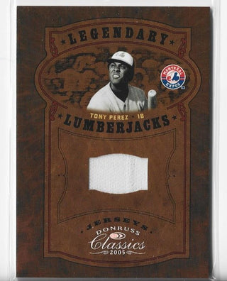 Tony Perez 2005 Donruss #LP-45 (03/50) Game-Used Material Card