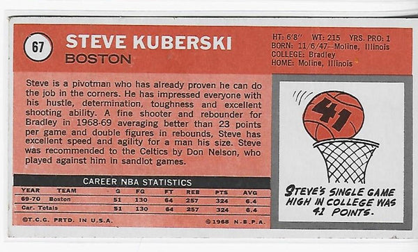 Steve Kuberski 1970-71 Topps #67 Near Mint Card