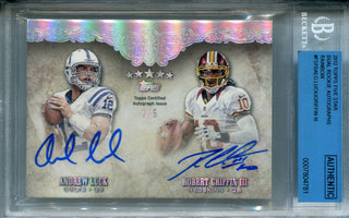 Andrew Luck & Robert Griffin III Autographed 2012 Topps Five Star Dual Rookie Card (Beckett)