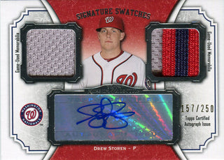 Drew Storen Autographed 2012 Topps Signature Swatches Museum Collection Card