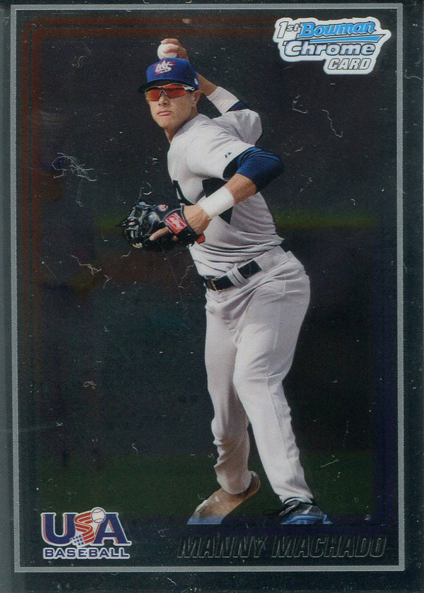 Manny Machado Unsigned 2010 Topps 1st Bowman Rookie Chrome Card