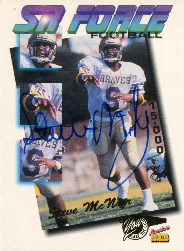 Steve McNair Autographed 1995 Rookie Signature Card