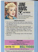 June Havoc 1991 Starline Hollywood Autographed Card #113
