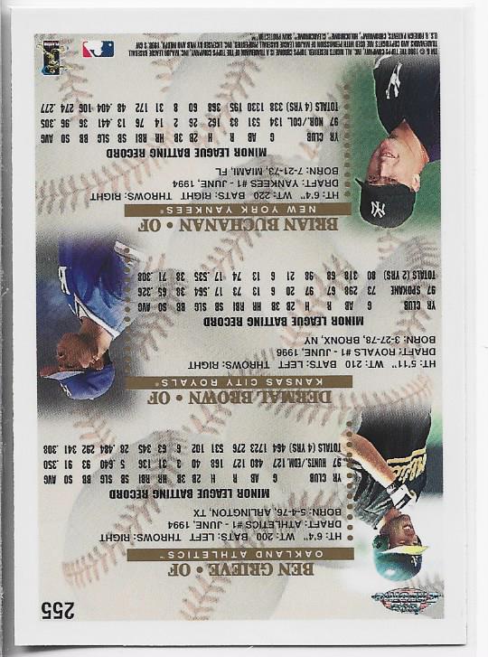 Ben Grieve, Dermal Brown, and Brian Buchanan 1998 Topps Chrome Card