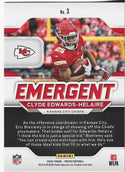 Clyde Edwards Helaire 2020 Panini Prizm Emergent Rookie Card #3