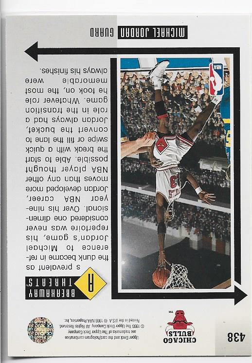 Michael Jordan 1993 Upper Deck Breakaway Threats Card