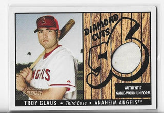 Troy Glaus player worn jersey patch baseball card (Anaheim Angels