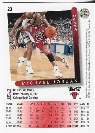 Michael Jordan 1993 Upper Deck Card #23