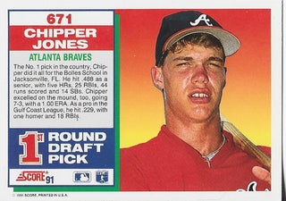 Chipper Jones 1991 Score Rookie Card