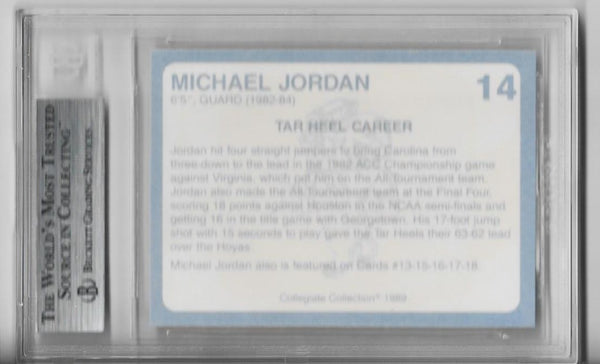 Michael Jordan 1989-90 North Carolina Collegiate Collection #14 (Beckett 9 MINT) Card