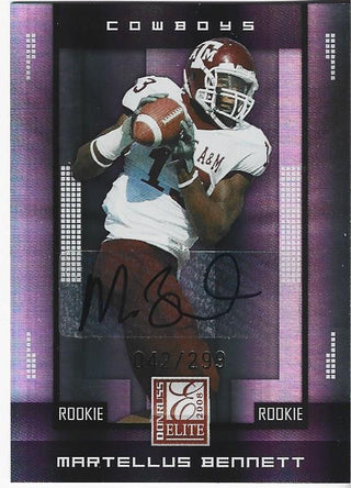 Martellus Bennett 2008 Donruss Elite Autographed Rookie Card 42/299