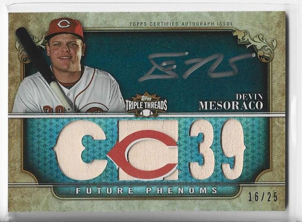 Devin Mesoraco 2013 Topps Triple Threads #133 (16/25) Autograph Relic Card