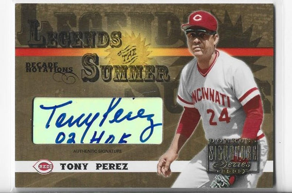 Tony Perez 2003 Donruss Legends of Summer #LS-39 (06/10) Autographed Card