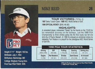 Mike Reid 1990 PGA Tour Autographed Card #26