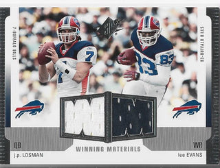 JP Losman and Lee Evans 2005 Upper Deck Game Worn Jersey Card