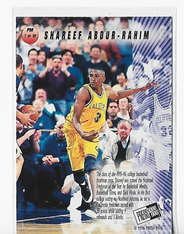 Shareef Abdur Rahim 1996 Press Pass Pandemonium #PM (1/12) Rookie Card