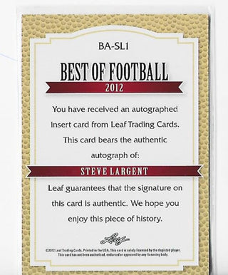 Steve Largent 2012 Leaf #BA-SL1 Autograph Card
