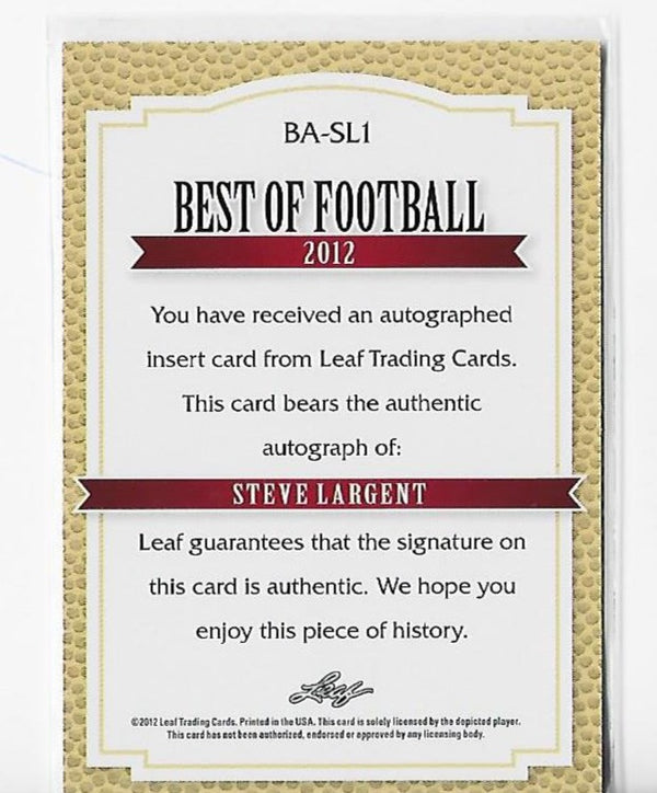 Steve Largent 2012 Leaf #BA-SL1 Autograph Card