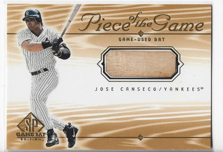 Jose Canseco 2000 Upper Deck SP Piece Of The Game-Used Bat #JC Card