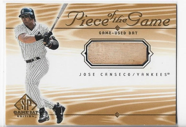Jose Canseco 2000 Upper Deck SP Piece Of The Game-Used Bat #JC Card
