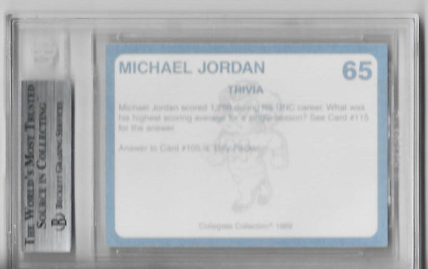 Michael Jordan 1989-90 North Carolina Collegiate Collection #65 (Beckett 9 MINT) Card
