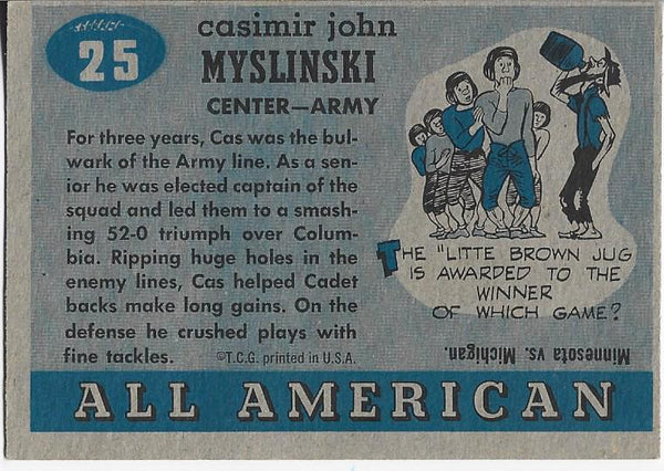 Cas Myslinski 1955 All American Card