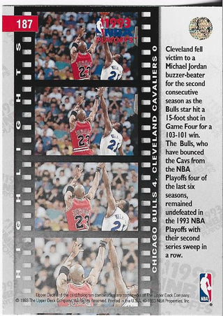 Michael Jordan 1993 Upper Deck Card #187