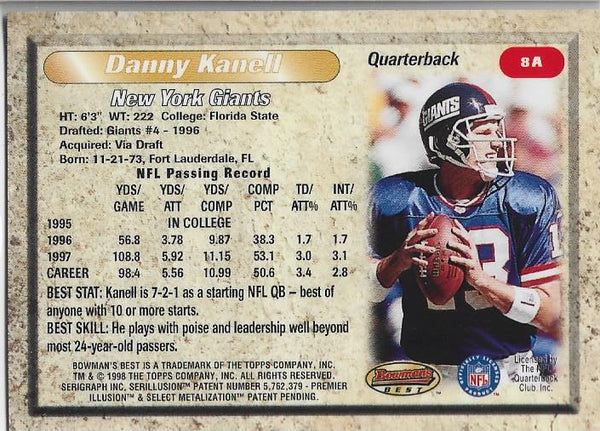 Danny Kanell 1998 Bowman's Best Autographed Card