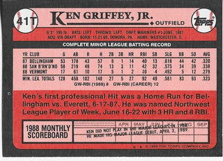 Ken Griffey Jr 1989 Topps Rookie Card #41T