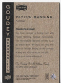 Peyton Manning 2015 Upper Deck #GTZSC Goodwin Champions Memorabilia